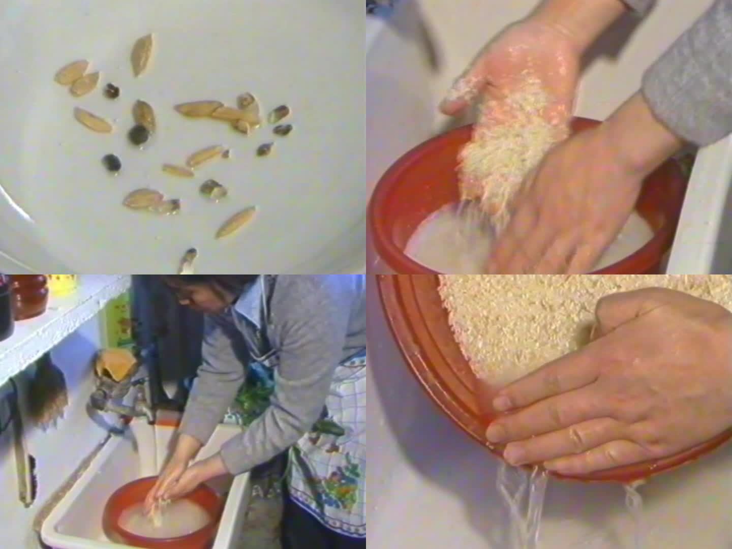 八九十年代淘米做饭