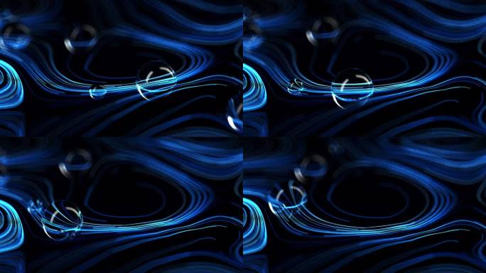 科技涡旋线条 水珠气泡三维动画