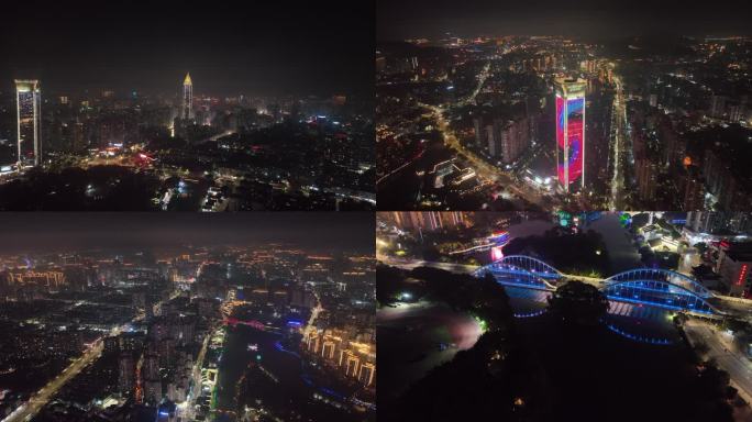 温州南塘市区航拍夜景