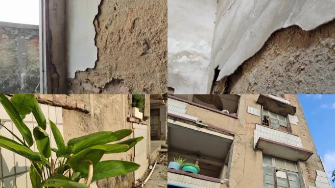危险楼盘建筑质量问题楼房旧房外墙瓷砖脱落