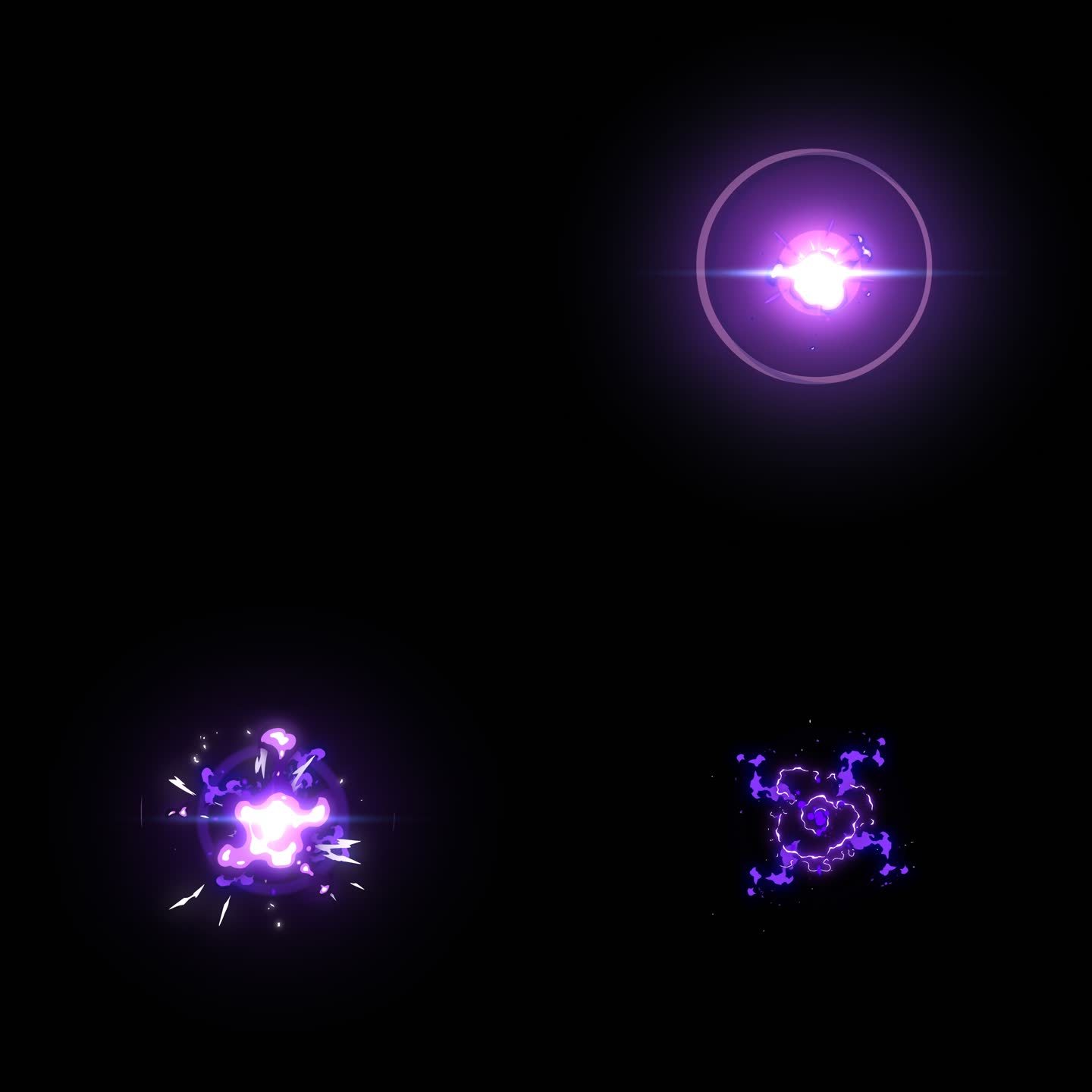 2k火焰紫色能量爆炸游戏特效素材