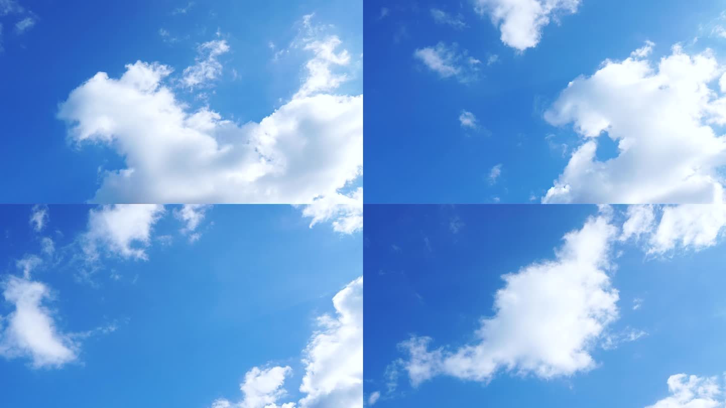 蓝天白云延时天空云朵飘动晴朗好天气动态天