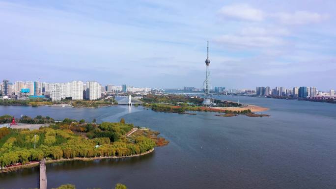 航拍临沂市三河口风景