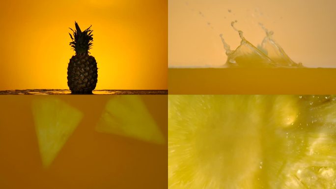 菠萝凤梨果汁 水果饮料广告菠萝切片切块