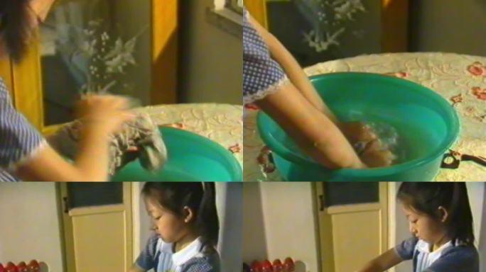 八九十年代儿童劳动脸盆洗抹布