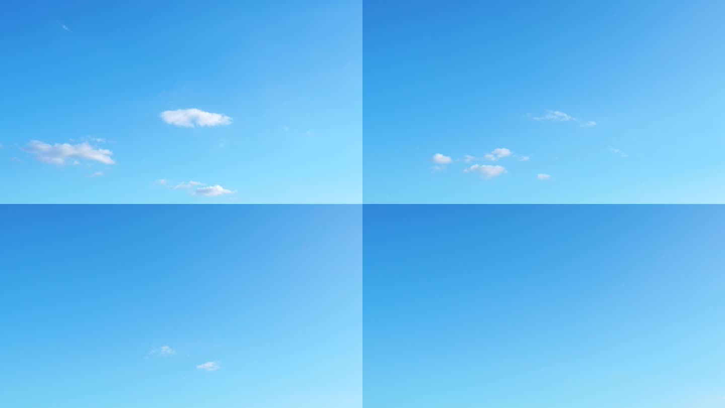 干净天空少云纯净蓝天白云蓝色天空延时