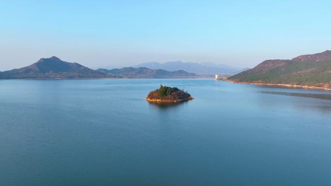 航拍北京怀柔水库怀柔城区-2