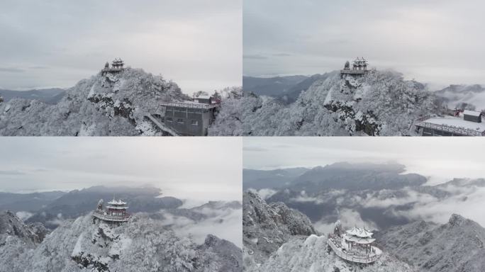 4K老君山雪景航拍