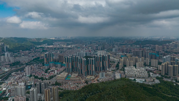 深圳布吉城中村一线城市发展片头航拍延时