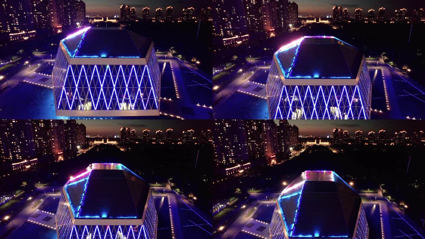 哈尔滨音乐厅夜景航拍
