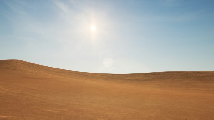 4k沙漠意境背景_蓝天下流动的沙
