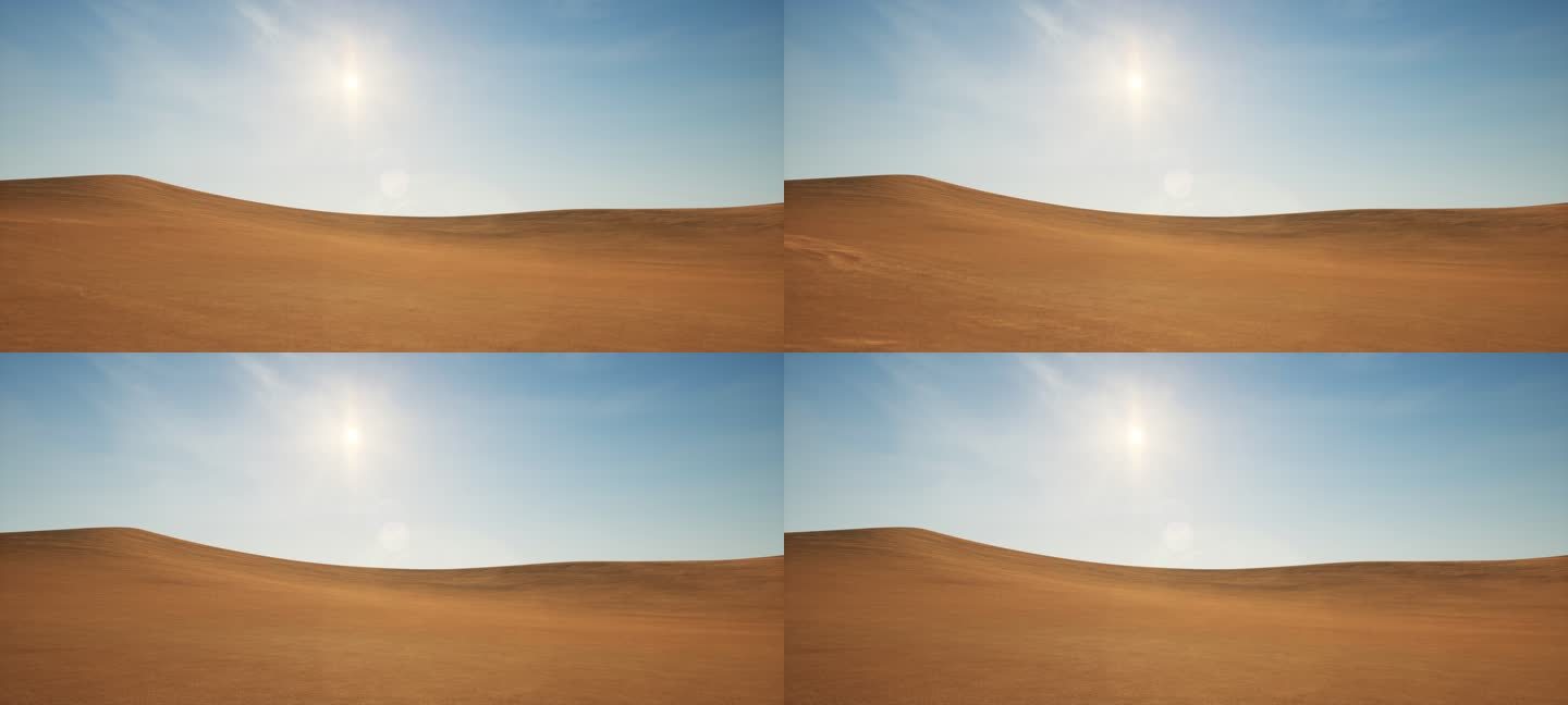 4k沙漠意境背景_蓝天下流动的沙