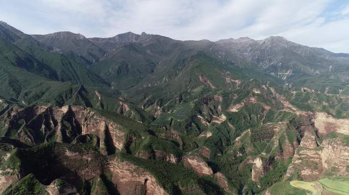 航拍 乐都区 南山 中坝  央宗 宣传片