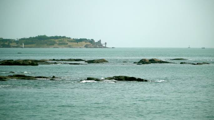 东海自然风光海边吹风海风海上日出