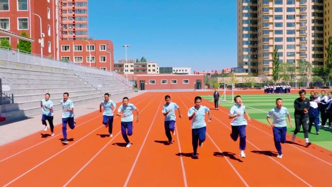 学生运动会百米赛跑慢动作