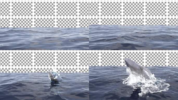 原创-三维特效-鲸鱼出水-可更换背景