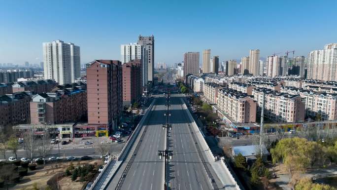 大同御河兴云桥城市风光航拍