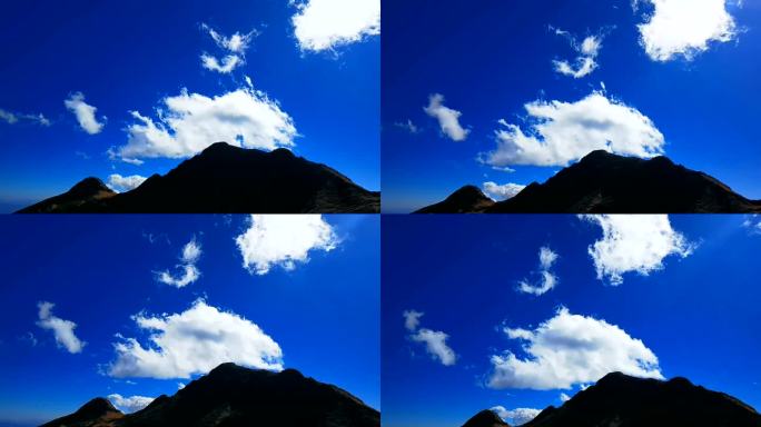 自然风景山脊上的蓝天白云