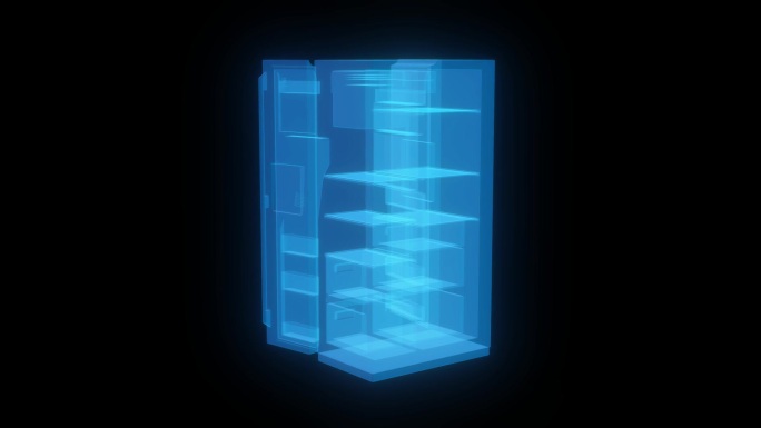 全息科技冰箱双开透明通道素材