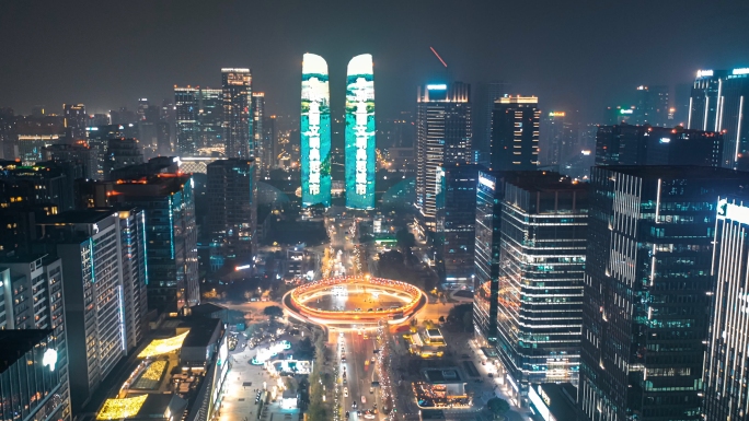 成都地标建筑夜景航拍合集（10段）