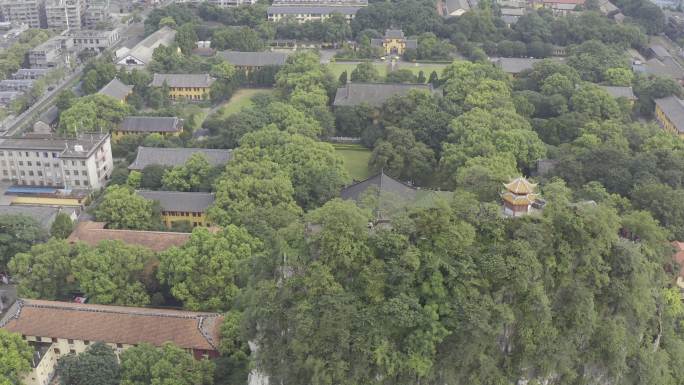 航拍广西桂林靖江王府独秀峰景区