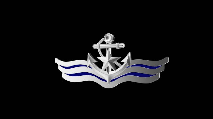 海军胸标带透明通道循环视频