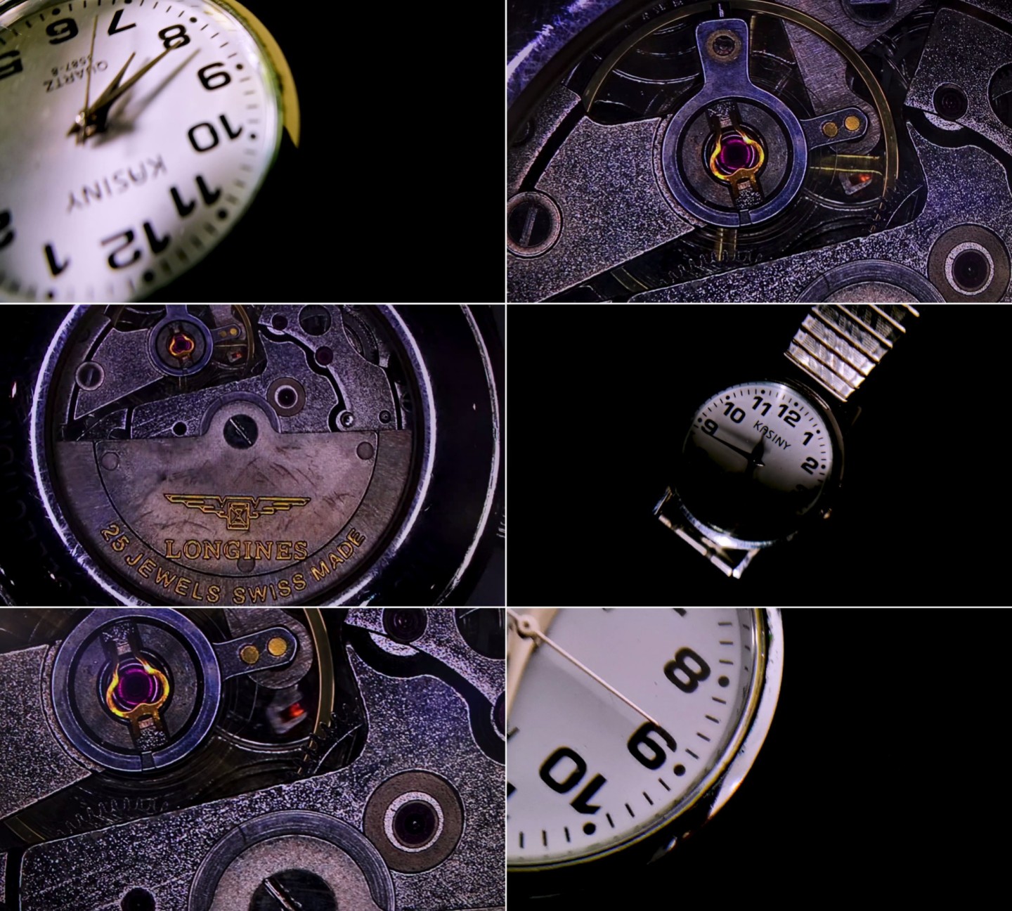 时间流逝手表显微镜下钟表发条齿轮转动特写