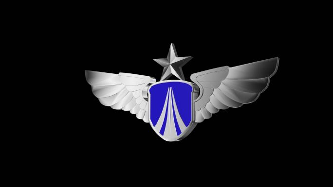 空军胸标带透明通道循环视频