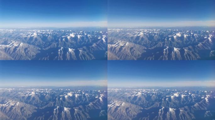 飞机窗外风景、飞机上看新疆天山