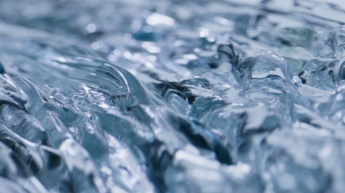 水面抽象背景冰泉冰块流淌清泉