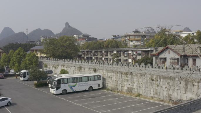 航拍广西桂林靖江王府独秀峰景区