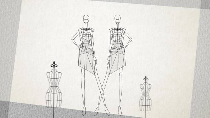 时装娃娃-简单-人体模特服装架的动画