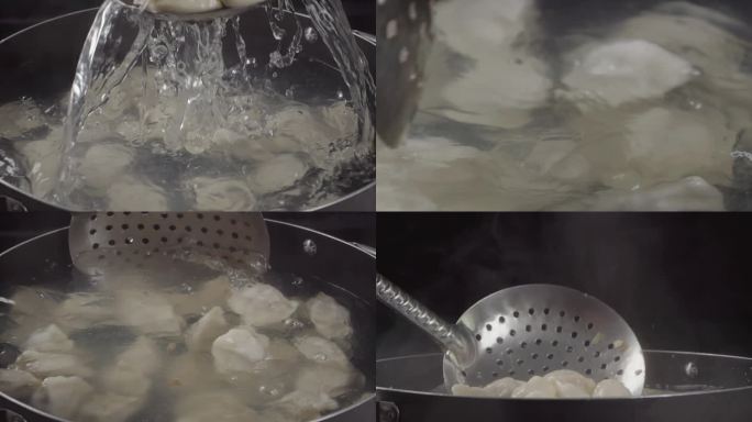 煮饺子素材