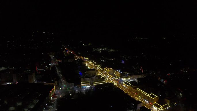 临泽县城市夜景航拍