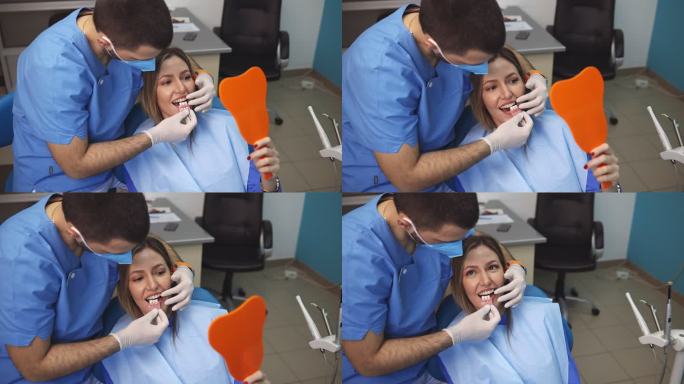 牙科治疗中的年轻女性