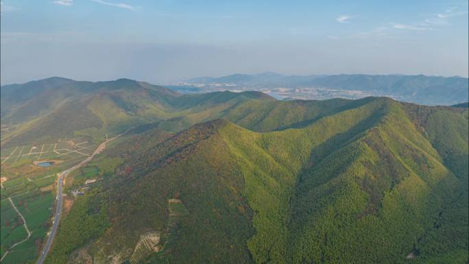 无锡宜兴山川茶园山河森林公园航拍延时摄影