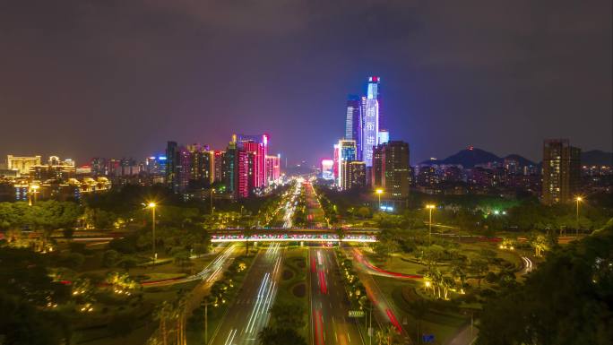 东莞夜景航拍延时