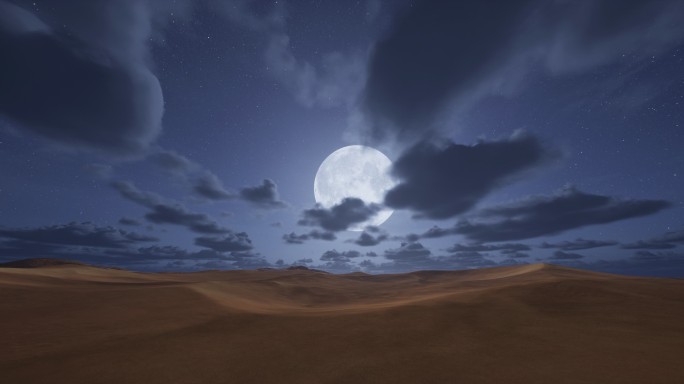 4k圆月沙漠延时②|乌云蔽月