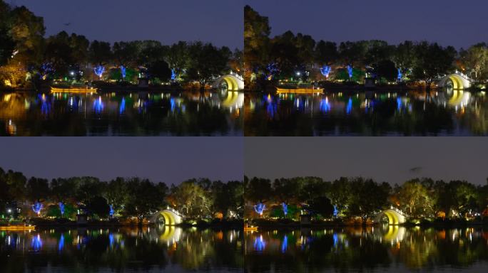 广西桂林两江四湖景区夜景视频
