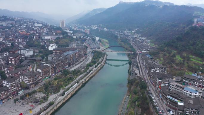 航拍贵州茅台镇大全景