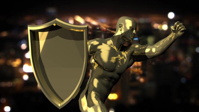超级英雄拳漫威动画风格勇士雕塑拯救地球