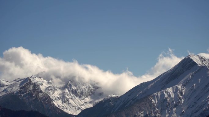 西藏 雪山 景色 延时