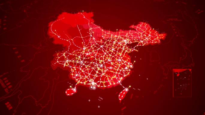 中国地图铁路网高铁(红)20221119