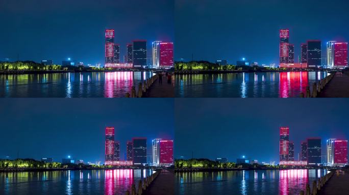 义乌城市地标夜景延时摄影