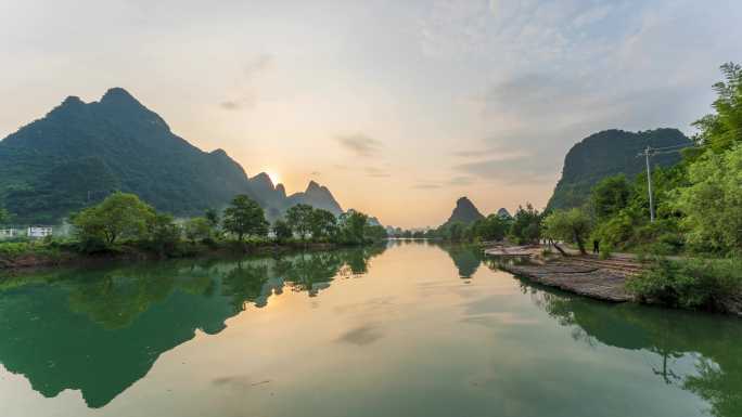 阳朔旅游遇龙河风光山水