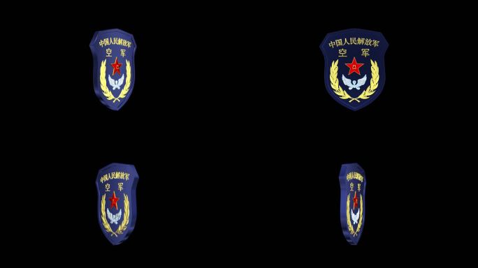 空军臂章带透明通道循环视频