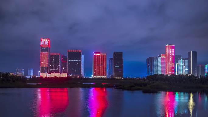 义乌城市夜景延时摄影