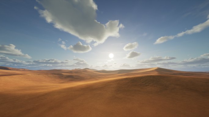 4k大漠流云|蓝天白云沙漠
