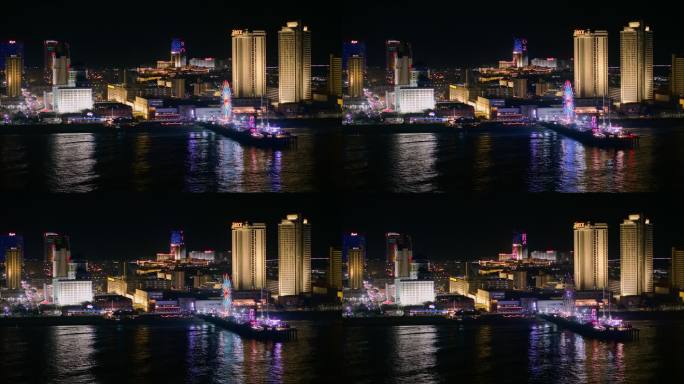 大西洋城市中心（Atlantic City Downtown）海滨的木板路，美国东海岸著名的赌博中心