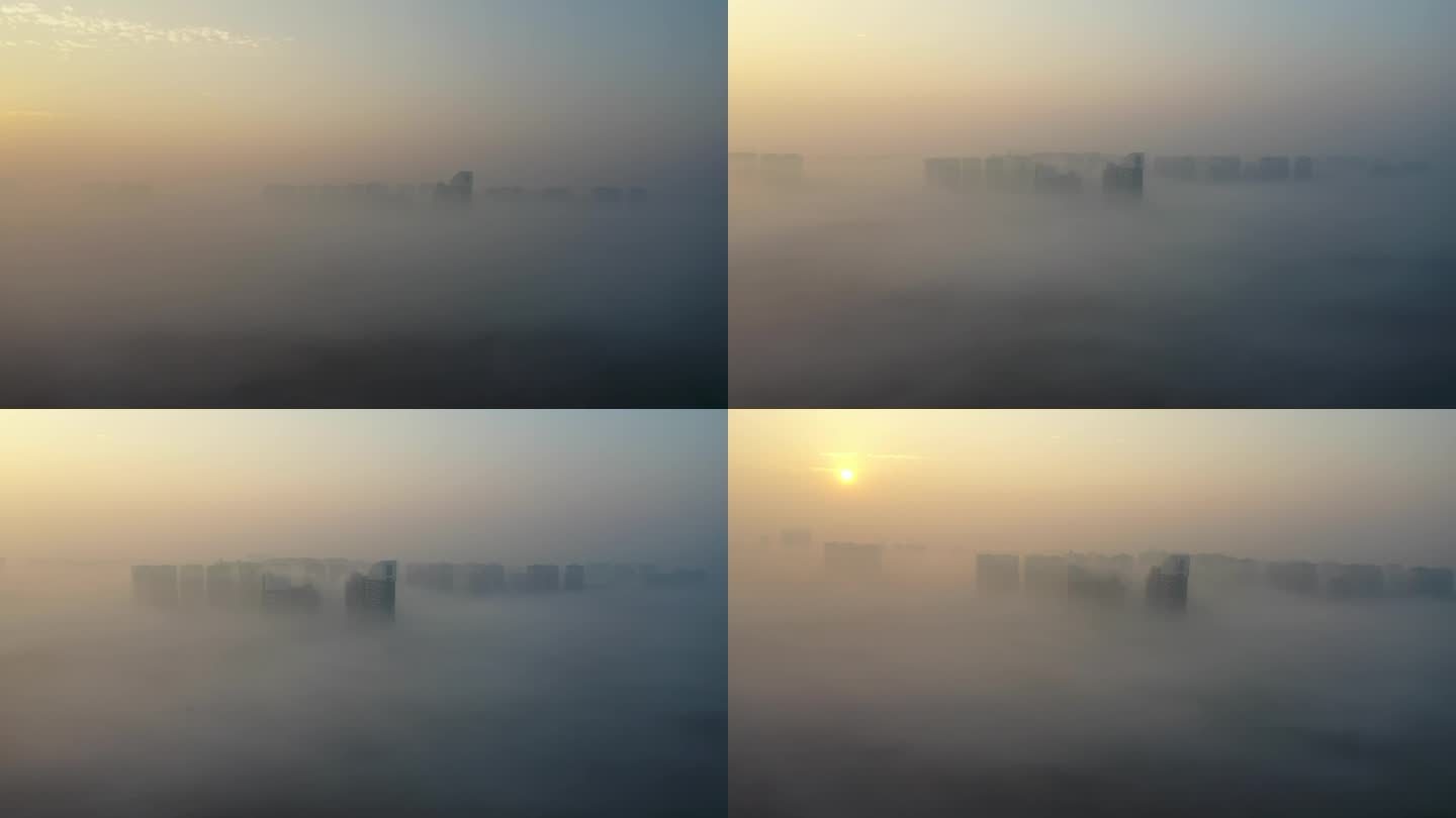 广汉市城市穿云航拍